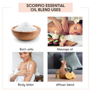 Mezcla de Aceites Esenciales del Signo Zodiacal Escorpio, Terapéutica para Aclarar, Reafirmar y Nutrir la Piel, con Aceite de Geranio y Aceite de Oliva, OEM - Product Image 3