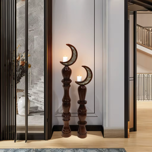 การตกแต่งที่ทำจากไม้แบบอิสลามรูปดาวพระจันทร์ของตกแต่งโต๊ะรอมฎอนคารีมอุปกรณ์ตกแต่งเทศกาลมุสลิม - Product Image 1