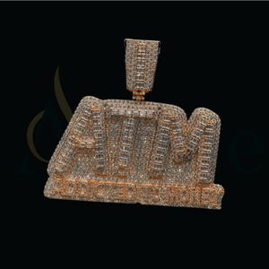 Colgante de Hip Hop de oro rosa y blanco de 14kt con diamante cultivado en laboratorio, diseño helado, colgante de letra personalizado de nueva llegada - Product Image 1