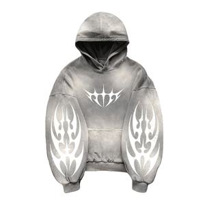 Meilleure vente Offre Spéciale à capuche vintage surdimensionné délavé à l'acide avec impression de qualité supérieure personnalisée vente en gros pour hommes - Product Image 3