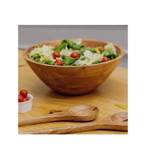 Venta caliente personalizable pulido bambú natural redondo fruta ensaladera nuevo modelo para cocina embalado en cartón para bodas - Product Image 1