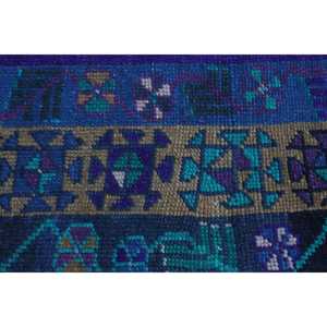 Alfombra Vintage Estilo Runner, Alfombra Turca de 2.1x6.4 pies, Alfombra de Lana con Diseño Floral Azul - Product Image 5