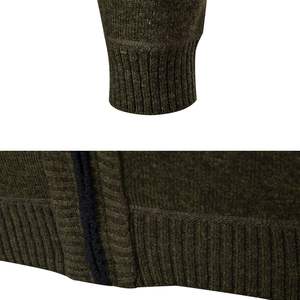 Suéter de punto de lana gruesa de algodón 100% de alta calidad Unisex estilo cárdigan con cremallera y logotipo bordado de chenilla personalizado para amantes - Product Image 3