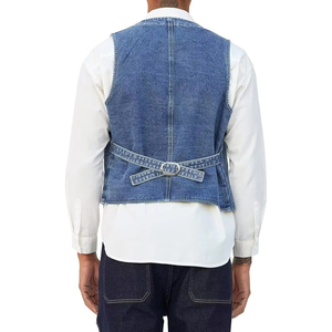 Nuevo Chaleco Vaquero de Algodón Transpirable de Moda para Hombre, Otoño Invierno, Uso en Exteriores, Bolsillos, Estilo Urbano, Servicio OEM - Product Image 6