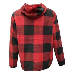 Chemises en flanelle à carreaux en coton de haute qualité pour hommes vestes boutonnées avec capuche doublée polaire pour veste d'hiver pour homme, veste pour homme - Product Image 2