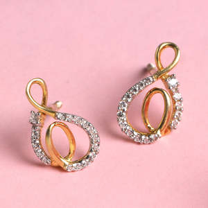 NOVAMART Fine Flavia 925 Sterling <b>Silver</b> <b>Stud</b> <b>Earrings</b> Screw Back Water Drop Shape Rose Gold 18K Trendy Diamond Sapphire Jewelry - Product Image 2