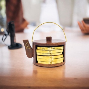 Juego de 4/5 piezas de calidad superior, soportes cuadrados de bambú personalizados, posavasos lisos de madera natural de piedra, almohadillas a granel - Product Image 1