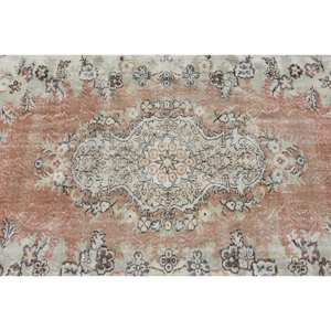 Classique Beige Brun 5.8 X 9.3ft Laine Tapis Turc Patchwork Conception pour Entrée Salon ou Chambre Latex Support - Product Image 5