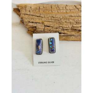 Augustine Largo Dangle Earrings Purple Mohave Turquoise & Sterling <b>Silver</b> Geometric <b>Studs</b> Largo Larghetto Collection - Product Image 1