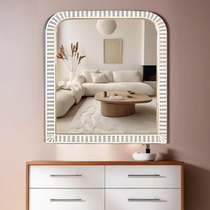 Cadre de miroir incrusté d'os fait main-motif géométrique - Product Image 4