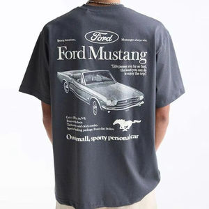 Camiseta Gráfica de Carreras de Fórmula Ferrari, Algodón Premium, Diseño Deportivo, Corte Holgado, Estampado de Alto Impacto, Uso Diario - Product Image 4