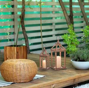 Juego de 2 farolillos de madera modernos de latón AK con gancho de Metal, tarro de vela de Calidad única a bajo precio para decoración del hogar/Decoración de Hotel - Product Image 4