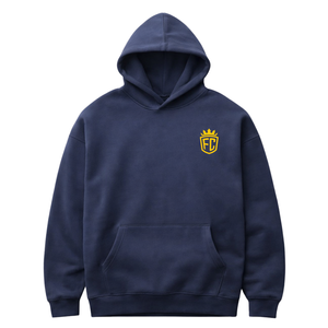 Sweat-shirt à capuche oversize bleu foncé pour homme, 50% coton, 50% polyester, épaules tombantes, streetwear, coupe décontractée, sweat-shirt d'hiver - Product Image 1