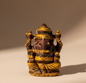 รูปปั้นพระพิฆเนศแกะสลักด้วยมือของขวัญทางธุรกิจพร้อมคริสตัลรักษารูปตาเสืออินเดียหัตถกรรมแกะสลักหินกึ่งมีค่า - Product Image 6