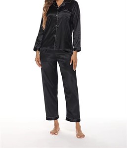 Pijamas para mujer de manga larga estilo casual diseño personalizado Conjunto de pijama a juego conjunto de salón para mujer ropa de dormir ligera para mujer - Product Image 2