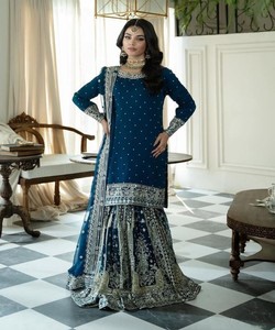 Vestido Georgette Modest Eid con trabajo bordado y Dupatta a juego para mujer moda kurta - Product Image 2