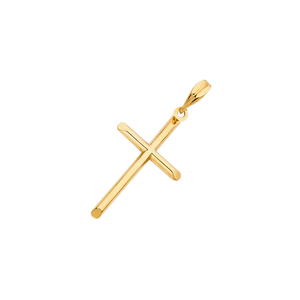 Colgante de cruz cristiana clásica chapada en oro amarillo de 14K de alta calidad, Nueva joyería religiosa de moda con acabado pulido - Product Image 2