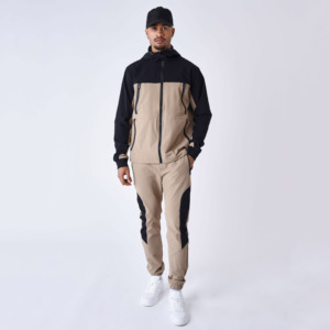 Conjunto Deportivo Personalizado para Hombre, 100% Algodón, Diseño Moderno con Parches, Ropa de Invierno Transpirable con Capucha, para Uso en Exteriores, Color Sólido 2 en 1 - Product Image 1