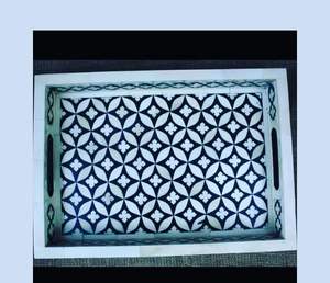 Plateau de service en incrustation d'os en bois de qualité supérieure 100% - Product Image 5