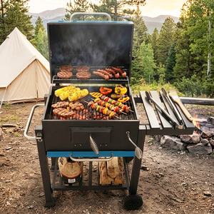 Commercial Premium Large Modern Iron Barbecue Somker Portable Outdoor Trolley <strong>Charcoal</strong> <strong>Grill</strong> - Product Image 5
