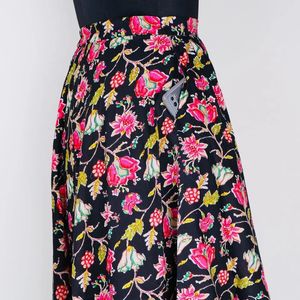 Floral Embroidered Wrap Midi <b>Skirt</b>-Breathable Cotton <b>Plus</b> <b>Size</b> Options Spring Beachwear - Product Image 6