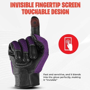 Gants de moto en cuir à doigts complets imperméables et respirants pour sports de plein air, ski, unisexe - Product Image 2