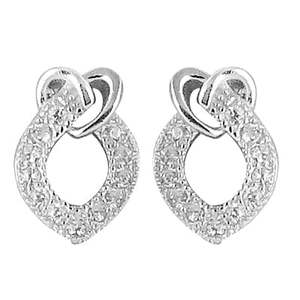 Art Palace Boucles d'oreilles tendance en argent pour femme, avec zircon cubique en forme de cœur, plaqué rhodium, hypoallergéniques, cadeau de mariage, bijoux - Product Image 3