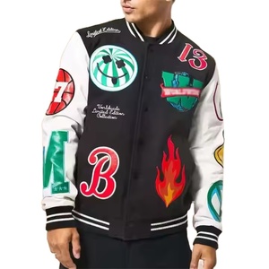 Veste universitaire de haute qualité pour hommes, veste Letterman personnalisée avec patch en chenille, veste universitaire en laine avec manches en cuir - Product Image 1