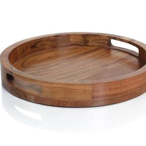 Elegante Juego de 2 bandejas de madera para servir platos de tamaño personalizado para servir alimentos utensilios de cocina para decoración del hogar comedor fiestas eventos - Product Image 4
