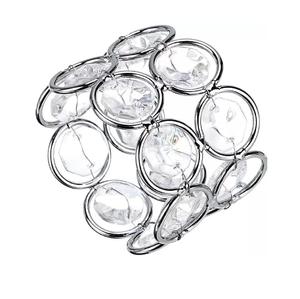 Servilletero redondo de metal con nuevos cristales, vajilla de hierro para bodas u ocasiones especiales - Product Image 1