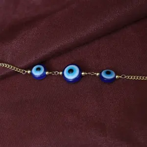 Women's Gold Plated Evil Eye Charm Bracelet Fashion Jewelry for Protection - Product Image 4