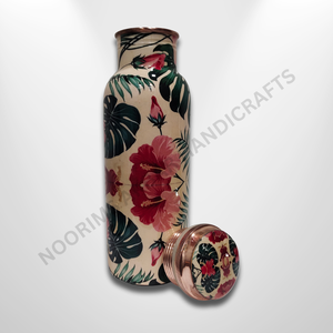 750ml <b>Metal</b> Copper <b>Water</b> <b>Bottle</b> Premium Handcrafted Design Leakproof Rustproof Direct Drinking Stylish Choice Enamel Printed - Product Image 1