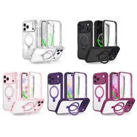 Coque antichoc sportive HONATOP avec support magnétique pour 18 17 16 15 Pro avec protection d'écran, coque rigide en PC 2 en 1