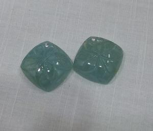 Par de tallado de Aguamarina Natural, fabricación de piedras preciosas sueltas para pendientes, joyería hecha a mano - Product Image 1