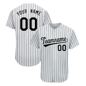 เสื้อเบสบอลผู้ชายแบบกำหนดเองของ OEM ผ้าโพลีเอสเตอร์ระบายอากาศ คอวี ชุดทีม พิมพ์ลายดิจิทัล - Product Image 1