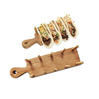 Support de taco en bois écologique pour la sécurité des tacos et le choix Support de taco pour 2 pièces de forme carrée pour vendeur chaud