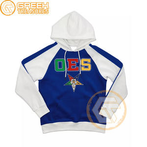 Sudadera con Capucha Personalizada de Algodón y Felpa con Bordado de la Estrella de Oriente, Diseño Masónico Griego, Logotipo Frontal, Alta Calidad para Mujer - Product Image 1