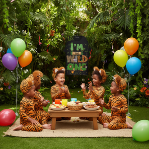 T-Shirt Promozionale per Festa di Compleanno 'Wild One' con Decorazioni Familiari Coordinate - Product Image 3