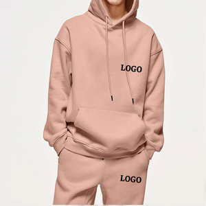 Survêtement uni 100% coton pour hommes, plusieurs couleurs brodées, coupe ample, prix bon marché pour l'hiver - Product Image 2