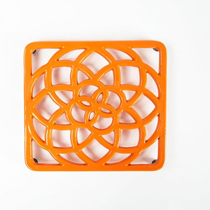 Metal Hot Pot Stand Iron Hot Pot Holder Cast Iron <b>Trivet</b> Hot Plate Holder with Vine Pattern Vintage <b>Kitchen</b> - Product Image 1