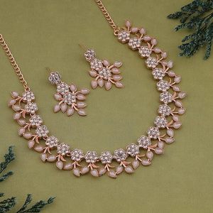 สร้อยคอสีโรสโกลด์สีขาว14kt ประดับเพชรที่ผ่านการรับรอง VVS ชัดเจน IGI เครื่องประดับเงิน - Product Image 3