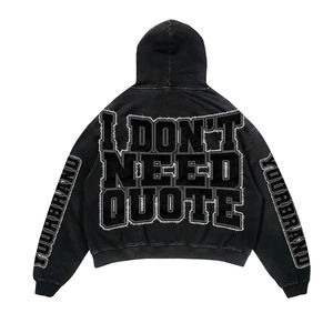 Nouvel arrivage de vêtements de rue à la mode délavés à l'acide ensemble de jogging imprimé de qualité pour hommes sweats à capuche et survêtements de survêtement - Product Image 4