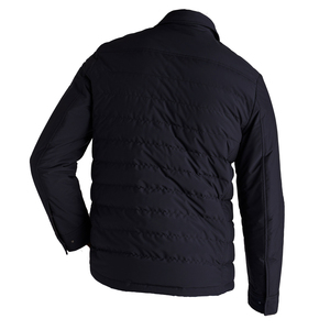 Abrigo de invierno para hombre con chaqueta hinchada con cuello levantado, nuevo diseño informal con capucha, cremallera completa, bombardero brillante, abrigo de plumón alternativo - Product Image 6