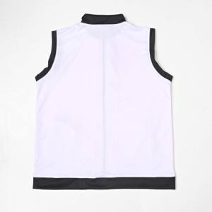 Ligero personalizado de alta calidad prendas de vestir exteriores sin mangas a prueba de viento causal transpirable Golf cremallera color sólido hombres chaleco y chaleco - Product Image 6