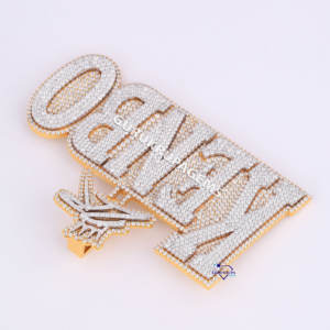 Hot Selling Hip Hop Diamond Pendant Made in 14kt Yellow Gold Lab Grown Diamond Mens <b>Custom</b> <b>Jewelry</b> Designs - Product Image 3