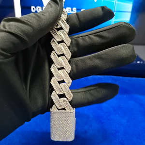 18mm Luxury VVS Brilliant Cut Lab Grown Diamond 925 Sterling <b>Silver</b> Cuban Link <b>Chain</b> <b>Bracelet</b> Hip Hop Style Party Fully Iced New - Product Image 4