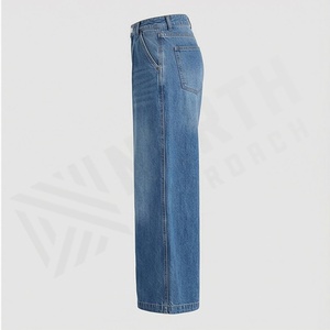 Pantalones Vaqueros Anchos de Pierna Ancha para Mujer, Ajustables, Transpirables, Suaves, Talla Grande, Color Personalizado, Moda Casual para Damas - Product Image 3