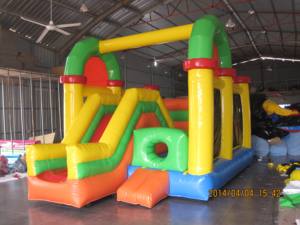 Château gonflable en PVC avec toboggan et tunnel pour les jeux de parc d'aventure pour enfants, usage commercial en extérieur - Product Image 2