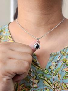 Pendentif en argent ovale en onyx noir léger pendentif en argent en onyx noir grossiste de bijoux en argent - Product Image 2