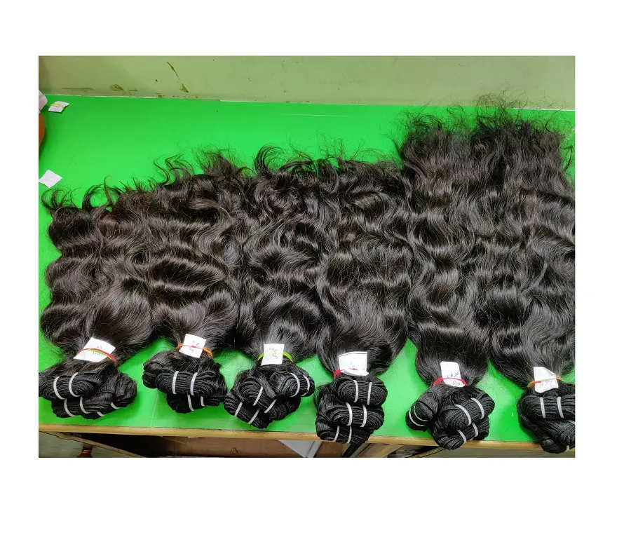 Virgin Human Hair Bundles Unprocessed Raw Virgin Cuticle Aligned Hair Weave Peruvian with Lace Closure